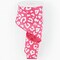 Leopard Animal Print Wired Edge Ribbon for Bows, Wreaths, Crafts, and Decorations, Royal Burlap Canvas (Hot Pink, White, 2.5" x 10 Yards)
